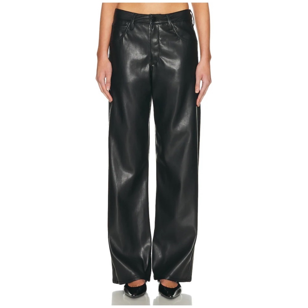 Enza Costa Faux Leather Straight‎ Leg Pants Women's Size 0 Night Out Y2K